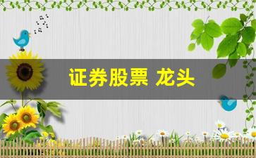 证券股票 龙头(证券股票龙头名单一览)_https://www.taocizhiliang.com_装修公司_第1张